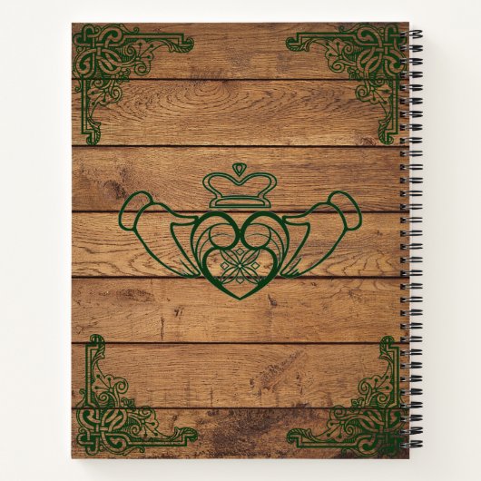 Rustikaler Celtic Claddagh Wedding Planner Notizbuch (Rückseite)