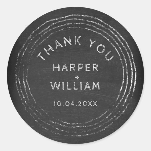 Rustikaler Chalkboard handgezeichneter Rahmen viel Runder Aufkleber (Vorderseite)