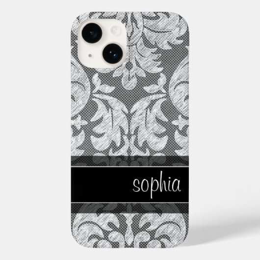 Rustikaler Chalkboard Lace Pattern Individuelle Na Case-Mate iPhone Hülle (Rückseite)