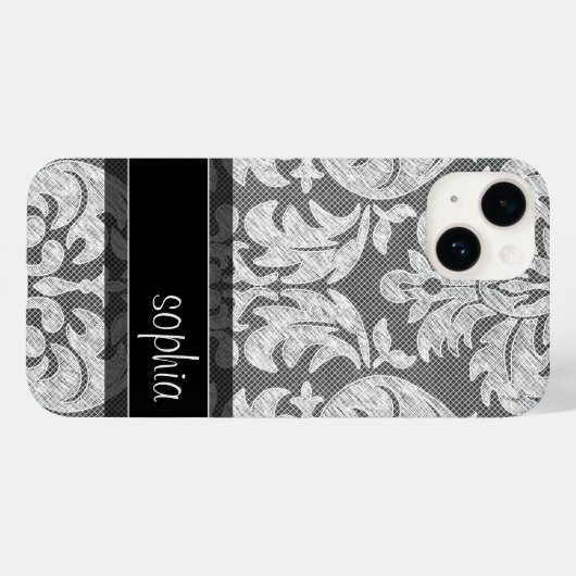 Rustikaler Chalkboard Lace Pattern Individuelle Na Case-Mate iPhone Hülle (Rückseite (Horizontal))