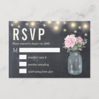 Rustikaler Chalkboard Peony Floral Mason | RSVP-Ka