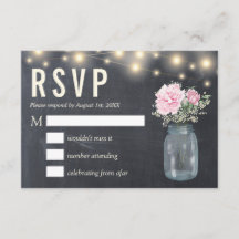 Rustikaler Chalkboard Peony Floral Mason | RSVP-Ka