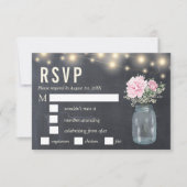 Rustikaler Chalkboard Peony Floral Mason | UAWG me Einladung (Vorderseite)