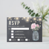 Rustikaler Chalkboard Peony Floral Mason | UAWG me Einladung (Stehend Vorderseite)