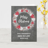 Rustikaler Chalkboard Sohn im Gesetz Frohe Weihnac Karte (Gelbe Blume)