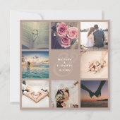 Rustikaler Champagner Ampere und Foto Collage Wedd Save The Date (Vorderseite)