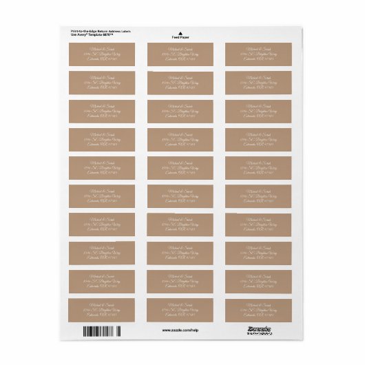 Rustikaler Champagner Beige Rücksendeadresse (Vorne)