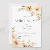 Rustikaler Champagner Cream Floral Bridal Brunch Einladung (Vorderseite)