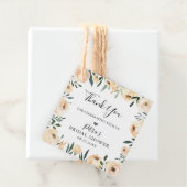 Rustikaler Champagner Floral Frame Vielen Dank Geschenkanhänger (Beispiel)