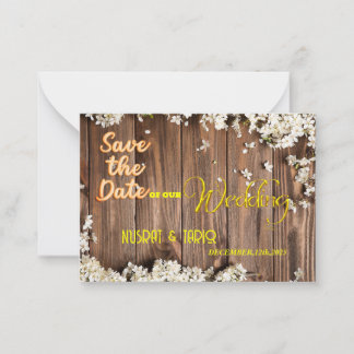 Rustikaler Charm Save the Date aus Holz Mitteilungskarte