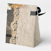 Rustikaler Charm Wedding Burlap & Lace Barn Wood Geschenkschachtel (Rückseite)