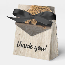 Rustikaler Charm Wedding Burlap & Lace Barn Wood Geschenkschachtel