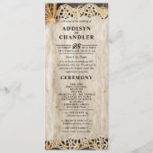 Rustikaler Charm Wedding Burlap & Lace Barn Wood Programm (Vorderseite)