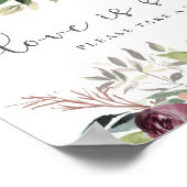 Rustikaler Charme Burgund Blush Pink Blues Hochzei Poster (Ecke)