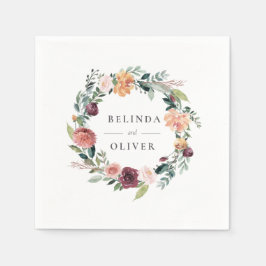 Rustikaler Charme Burgund Blush Pink Blues Hochzei Serviette