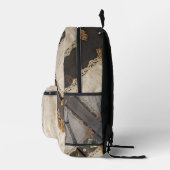 Rustikaler Charme Jute & Spitze Barnwood QR-Code Bedruckter Rucksack (Rechts)