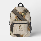 Rustikaler Charme Jute & Spitze Barnwood QR-Code Bedruckter Rucksack (Vorderseite)