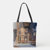 Rustikaler Charme: Keramik-Puppe auf einem Swing Tasche (Rückseite)