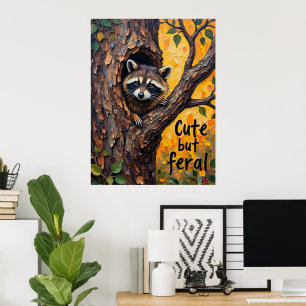 Rustikaler Charme: Raccoon in der Wildnis Poster