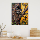Rustikaler Charme: Raccoon in der Wildnis Poster (Küche)