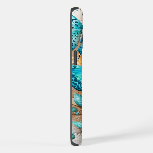 Rustikaler Charme: Schmetterling und Daisy iPhone Hülle (Rechte Seite)