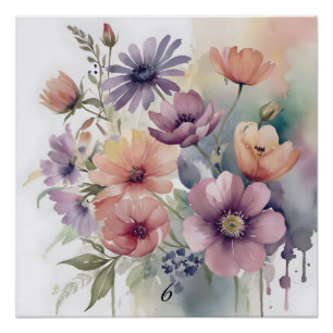 Rustikaler Charme Wasserfarben Wildblume Florenz Poster