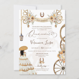 Rustikaler Charro Floral Boho Country Quinceanera Einladung
