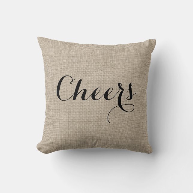 Rustikaler Cheers Pillow Kissen (Vorderseite)
