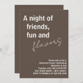 Rustikaler Chic-Abend mit Freunden Probe Dinner Einladung (Vorne/Hinten)