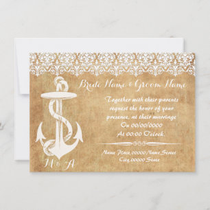 Rustikaler Chic , Anker, Einladung zur WEDING