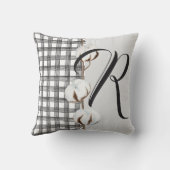 Rustikaler Chic Bauernhof Stil mit Monogramm Kisse Kissen (Rückseite)