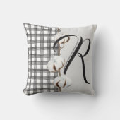 Rustikaler Chic Bauernhof Stil mit Monogramm Kisse Kissen (Vorderseite)