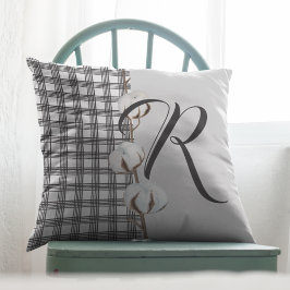 Rustikaler Chic Bauernhof Stil mit Monogramm Kisse Kissen