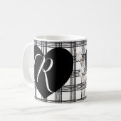 Rustikaler Chic Bauernstil mit Monogramm Kaffeetasse (Vorderseite Links)