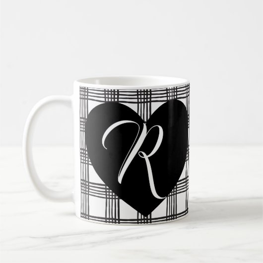 Rustikaler Chic Bauernstil mit Monogramm Kaffeetasse (Links)