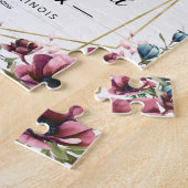 Rustikaler Chic Burgund Blues Hochzeit speichern d Puzzle (Seite)