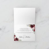 Rustikaler Chic Burgundy Blush Bloral Wedding Brid Dankeskarte (Innenseite)