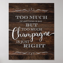 Rustikaler Chic CHAMPAGNE QUOTE-Beschriftung Poster