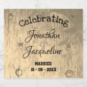 Rustikaler Chic Custom Wedding Liquor Flaschen Lab Alkoholflaschenetikett (Einzelnes Label)