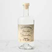 Rustikaler Chic Custom Wedding Liquor Flaschen Lab Alkoholflaschenetikett (Vorderseite)