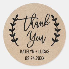 Rustikaler Chic Danke Gastgeschenk Hochzeit Sticke Runder Aufkleber