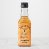 Rustikaler Chic Danke Individuellen Namens Wedding Alkoholflaschenetikett (Vorderseite)