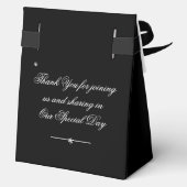 Rustikaler Chic Danke Schwarz-weiße Hochzeit Geschenkschachtel (Rückseite)