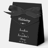 Rustikaler Chic Danke Schwarz-weiße Hochzeit Geschenkschachtel (Vorderseite)