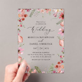 Rustikaler Chic Dusty Floral Wedding Acryleinladungen (Insitu (Handheld))