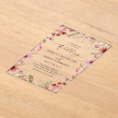 Rustikaler Chic Dusty Floral Wedding Acryleinladungen (Ablage )