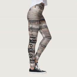 rustikaler Chic Einfach BLESSED-Skript auf Barnwoo Leggings