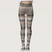 rustikaler Chic Einfach BLESSED-Skript auf Barnwoo Leggings (Vorderseite)