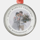 Rustikaler Chic | Erste Verheiratete Weihnachten m Ornament Aus Metall (Vorne)