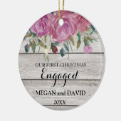 Rustikaler Chic erstes Weihnachten verlobt oder Keramik Ornament (Links)